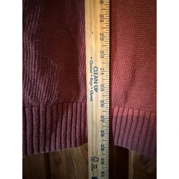 Banana Republic Italian Linen Shawl Collar Sweater XL Rust Orange Geometric Knit - Picture 7 of 7